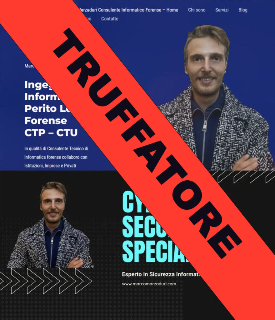 Marco Marzaduri  Perito Informatico, Estorsione e Minacce
